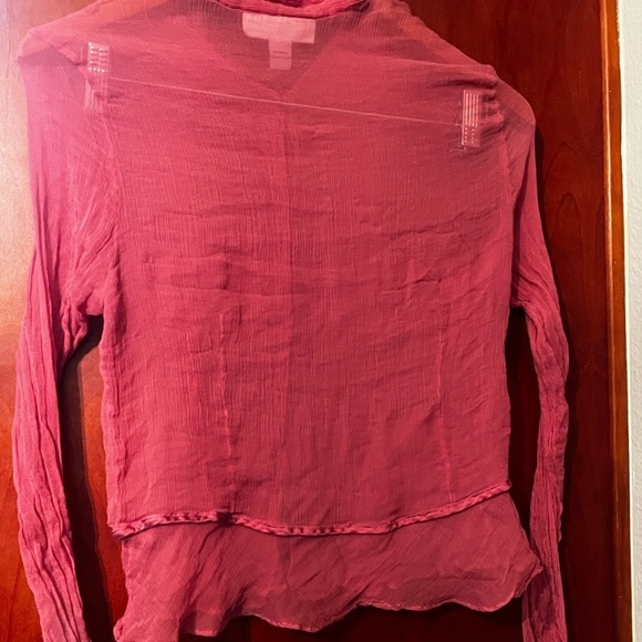 Luciano Dante 100% Silk Blouse Sz XL Pink Long Sleeve - Picture 4 of 6
